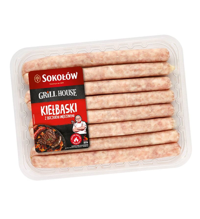 Kiełbaski surowe z boczkiem