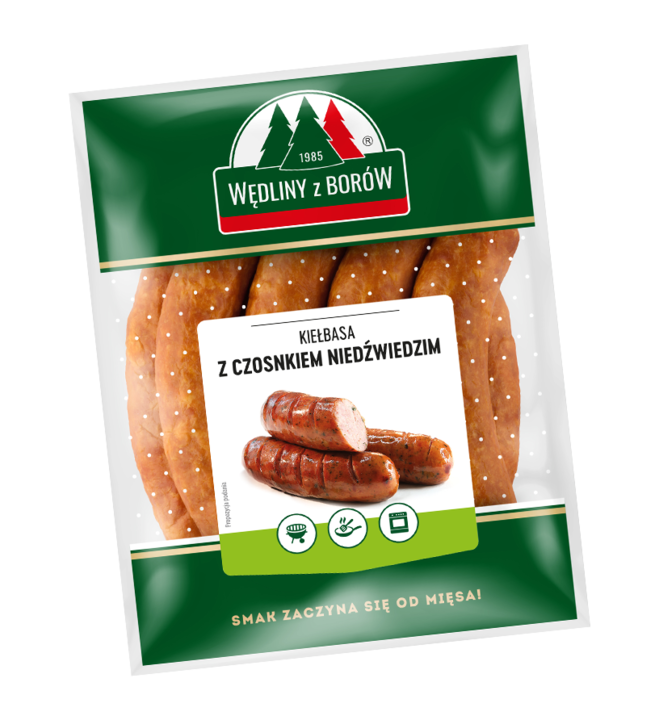Kiełbasa z czosnkiem niedźwiedzim