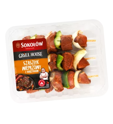 SZASZŁYK WIEPRZOWY Z WARZYWAMI