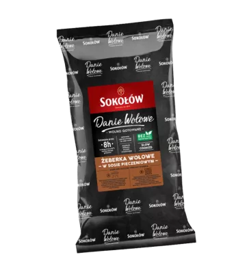 Żeberka wołowe  w sosie pieczeniowym