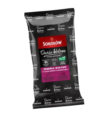 Żeberka wołowe  w sosie winnym